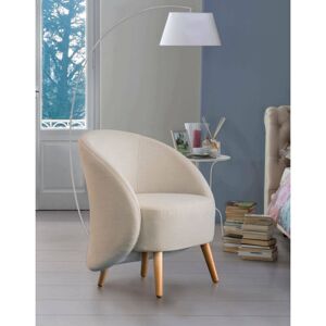 Dmora - Lounge-Sessel Dabdal, Design-Sessel für das Wohnzimmer, 100% Made in Italy, Relaxsessel aus gepolstertem Stoff, Cm 70x60h80, Turteltaube