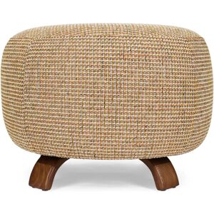 NV GALLERY Pouf PLATON - Pouf, Tweed in Miami Gelb & Eschenholz - Gelb / Braun