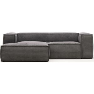 Kave Home Blok Lincoln 2-Sitzer Sofa mit Chaiselongue links - dunkelgrau/grau - 240x174x69 cm