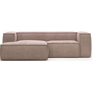 Kave Home Blok Lincoln 2-Sitzer Sofa mit Chaiselongue links - hellrosa/rosa - 240x174x69 cm