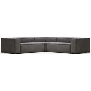 Kave Home Blok Lincoln 4-Sitzer Ecksofa - dunkelgrau/grau - 290x290x69 cm