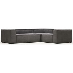 Kave Home Blok Lincoln 3-Sitzer Ecksofa modular - dunkelgrau/grau - 290x230x69 cm