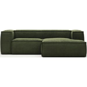 Kave Home Blok Lincoln 2-Sitzer Sofa mit Chaiselongue rechts - dunkelgrün/grün - 240x174x69 cm