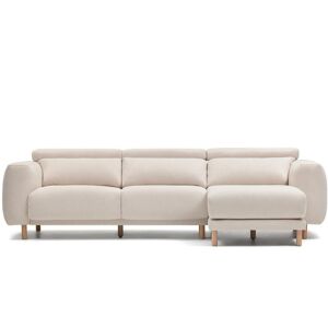 Kave Home Singa Austin 3-Sitzer Sofa mit Chaiselongue rechts - elfenbein/weiß - 296x180x98 cm