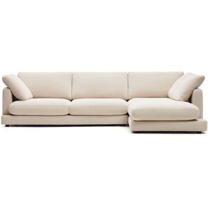 Kave Home Gala Secreto 4-Sitzer Sofa mit Chaiselongue rechts - beige - 300x193x87 cm