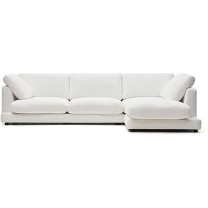 Kave Home Gala Secreto 4-Sitzer Sofa mit Chaiselongue rechts - reinweiß/weiß - 300x193x87 cm