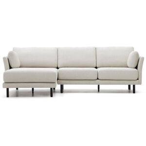 Kave Home Gilma Tribu 3-Sitzer mit Chaiselongue rechts/links - perle/schwarz - 260x158x83 cm