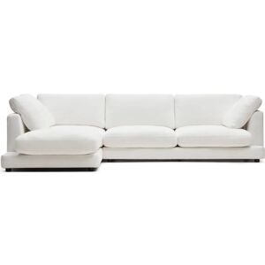 Kave Home Gala Secreto 4-Sitzer Sofa mit Chaiselongue links - reinweiß/weiß - 300x193x87 cm