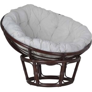 MiaMöbel Sessel 'Papasan' braun, Ø 100 cm 100% Baumwolle, Rattan Modern