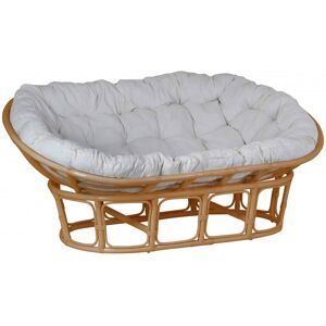 MiaMöbel Rattansofa 'Papasan' honig 100% Baumwolle, Rattan Modern