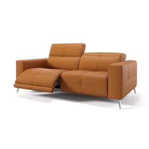 sofanella 3-Sitzer Sofa MARBELLA Ledercouch 210x111x81cm Orange