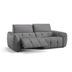 sofanella Ledersofa CEPRANO 3-Sitzer Ledercouch Relaxcouch 200x90x106cm Grau