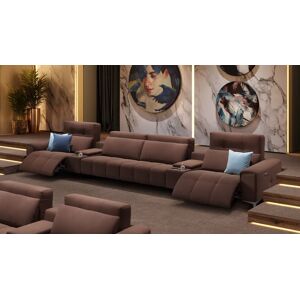 sofanella Lounge Stoff 4-Sitzer Kinosofa SALENTO Relax Couch 374x100x80cm Braun