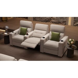 sofanella Stoff 3-Sitzer Sofa BARI mit Funktion Kinosofa 249x100x96cm Beige