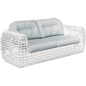 sofanella Luxuriöse GRENADA Gartenlounge Garten Sofa 3-Sitzer Sofa Couch 207cm Grau