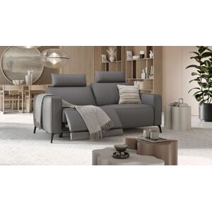 sofanella Ledergarnitur BARLETTA Ledercouch Ledersofa 186x85x97cm Grau