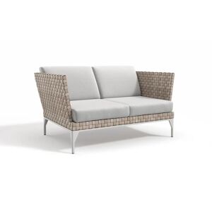 sofanella MALEDIVEN 2-Sitzer Designer Gartensofa Loungesofa Sofa Couch 135cm Beige