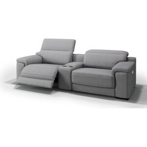 sofanella Stoff Kinosofa SORA Kinocouch Relaxsofa Relaxcouch 204x105x72cm grau