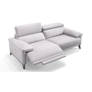 sofanella 3-Sitzer Sofa CELANO Ledercouch 206x76x108cm weiss