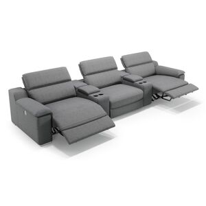 sofanella Kino Sofa MACELLO 3-Sitzer mit Mittelkonsolen 303x110x78cm Grau