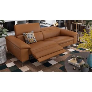 sofanella Leder 3-Sitzer Sofa mit Funktion STELLA 188x107x74cm Orange