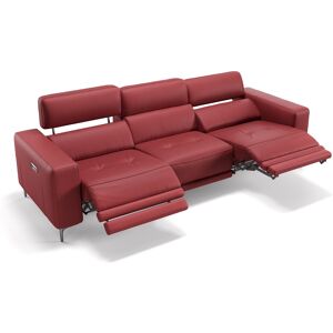 sofanella Sofa VIGO Ledersofa 3-Sitzer 265x98x90cm Rot