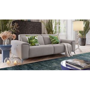 sofanella Stoff Designer Sofa BELLA Relaxsofa Sofagarnitur Couchgarnitur 200x78x100cm grau