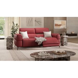 sofanella Ledercouch MEZZANO Ledersofa 3-Sitzer Funktionssofa 212x100x97cm Rot