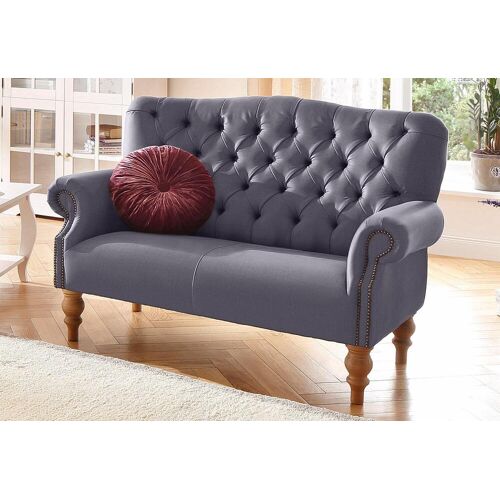 Home Affaire Chesterfield-Sofa HOME AFFAIRE „Lord“ Sofas Gr. B/H/T: 138 cm x 93 cm x 84 cm, Struktur fein, lila (purple) Chesterfieldsofas mit echter Chesterfield-Knopfheftung und Ziernägeln