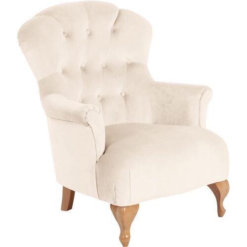 Max Winzer Chesterfield-Sessel MAX WINZER „Clara“ Sessel Gr. Samtvelours, B/H/T: 80 cm x 99 cm x 82 cm, beige (creme) Chesterfield Sessel mit edler Knopfheftung