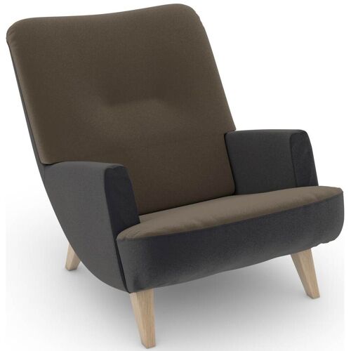 Max Winzer Loungesessel MAX WINZER „build-a-chair Borano“ Sessel Gr. Samtvelours, Füße Buche natur-Füße Buche natur, B/H/T: 70 cm x 75 cm x 96 cm, schwarz (anthrazit, sahara) Loungesessel im Retrolook, zum Selbstgestalten