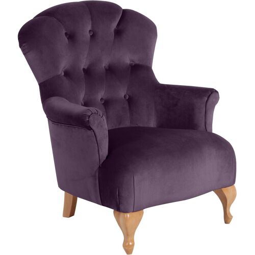 Max Winzer Chesterfield-Sessel MAX WINZER „Clara“ Sessel Gr. Samtvelours, B/H/T: 80 cm x 99 cm x 82 cm, lila (purple) Chesterfield Sessel mit edler Knopfheftung