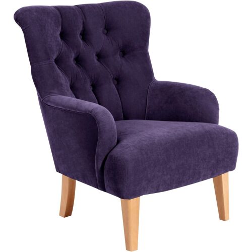 Max Winzer Chesterfield-Sessel MAX WINZER „Bradley“ Sessel Gr. Luxus-Microfaser, B/H/T: 75 cm x 98 cm x 85 cm, lila (violett) Chesterfield Sessel mit edler Knopfheftung