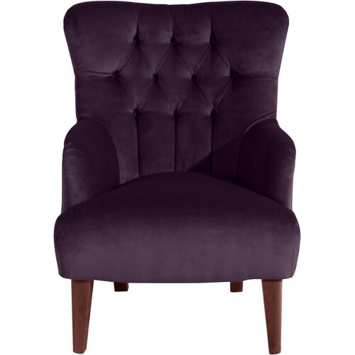 Max Winzer Chesterfield-Sessel MAX WINZER „Bradley“ Sessel Gr. Samtvelours, B/H/T: 75 cm x 98 cm x 85 cm, lila (purple) Chesterfield Sessel mit edler Knopfheftung