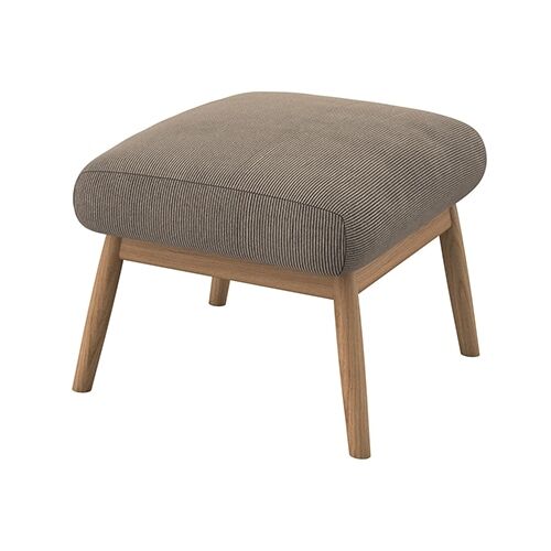 Flexlux Polsterhocker FLEXLUX „Padova“ Hocker Gr. B/H/T: 56 cm x 36 cm x 44 cm, Struktur, braun (taupe brown) Polsterhocker Fußhocker für Ohrensessel, Fuß Eiche