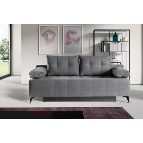 Werk2 Schlafsofa WERK2 „Angelo“ Sofas Gr. B/H/T: 200 cm x 95 cm x 105 cm, Luxus-Microfaser weich, Schlafsofa mit Bettkasten, grau Einzelsofas 2-Sitzer Sofa & Schlafcouch