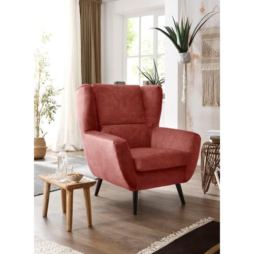 Home Affaire Sessel HOME AFFAIRE „Forli“ Gr. Luxus-Microfaser, B/H/T: 87 cm x 105 cm x 95 cm, rosa Design-Sessel Ohrensessel Sessel auch in NaturLEDER
