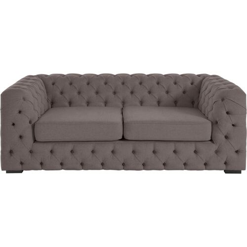 Guido Maria Kretschmer Home&Living Chesterfield-Sofa GUIDO MARIA KRETSCHMER HOME&LIVING „Kalina“ Sofas Gr. B/H/T: 190 cm x 67 cm x 98 cm, Struktur, braun Chesterfieldsofas mit klassischer Chesterfield-Knopfheftung