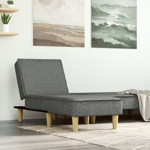 BONNEVIE Chaiselongue Dunkelgrau Stoff Vidaxl Grau