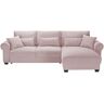 Höffner Ecksofa beidseitig montierbar Angelina groß ¦ rosa/pink ¦ Maße (cm):