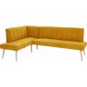 Eckbank EXXPO - SOFA FASHION "Costa" Sitzbänke Gr. B/H/T: 157 cm x 92 cm x 245 cm, Struktur, Ottomane links, langer Schenkel rechts, gelb (mustard) Eckbänke Frei im Raum stellbar