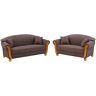 3-Sitzer HOME AFFAIRE "Milano" Sofas Gr. H/T: 83 cm x 81 cm, Microfaser VINTAGE, Set bestehend aus 2-Sitzer und 3-Sitzer, braun 3-Sitzer Sofas 2-Sitzer und 3-Sitzer, incl. Zierkissen