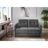 Schlafsofa HOME AFFAIRE "Merina" Sofas Gr. B/H/T: 147 cm x 89 cm x 87 cm, Velours, schwarz (asche) Einzelsofas mit zweigeteilter Bettfunktion, Auszug nach vorn, Federkern