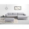 Ecksofa DOMO COLLECTION "Modica L-Form" Sofas Gr. B/H/T: 329 cm x 81 cm x 173 cm, Samtoptik, Recamiere rechts, silberfarben (silver) Ecksofas moderne Optik mit großzügiger RecamiÃ¨re, auch in Cord