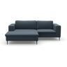 Ecksofa DOMO COLLECTION "Modica L-Form" Sofas Gr. B/H/T: 244 cm x 83 cm x 173 cm, Feincord, Recamiere links, grau (grau, blau) Ecksofas moderne Optik mit großzügiger RecamiÃ¨re, auch in Cord