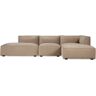 NV GALLERY Ecksofa AUSTER - Ecksofa rechts, Samt in Lafayette Taupe & schwarzes Holz, B300 - Taupe / Schwarz