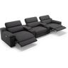 sofanella Kino Sofa MACELLO 3-Sitzer mit Mittelkonsolen Couch 349x78x110cm Schwarz