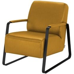 W.SCHILLIG Leder Sessel  17350 Quadroo ¦ gelb ¦ Maße (cm): B: 65 H: 82 T: 82