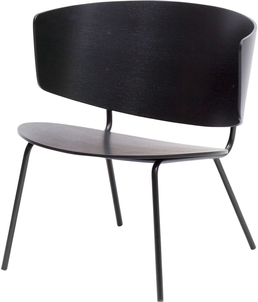 ferm LIVING - Herman Lounge Chair, Eiche schwarz / schwarz