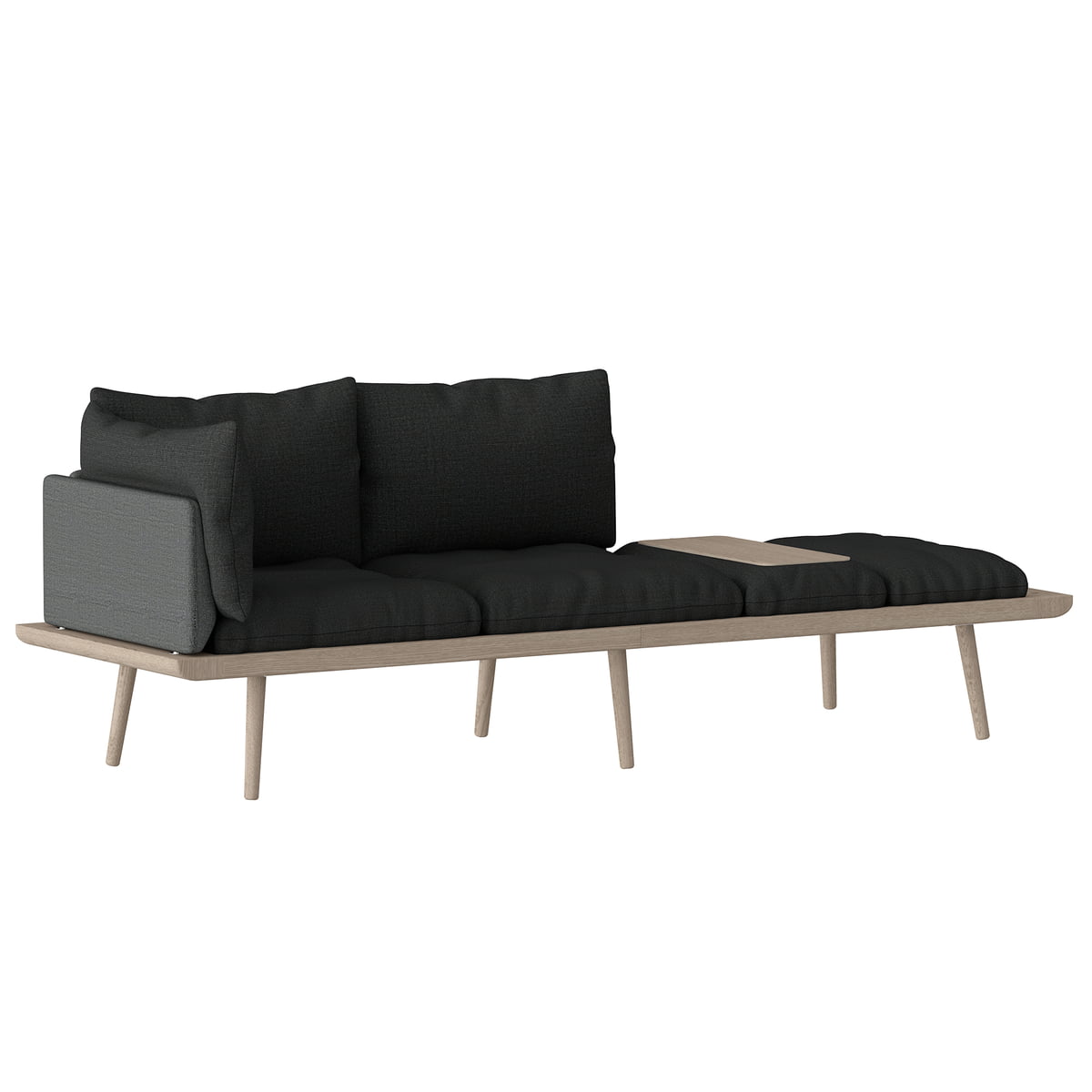 Umage - Lounge Around 3-Sitzer Sofa, Eiche, slate grey / dark grey